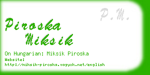 piroska miksik business card